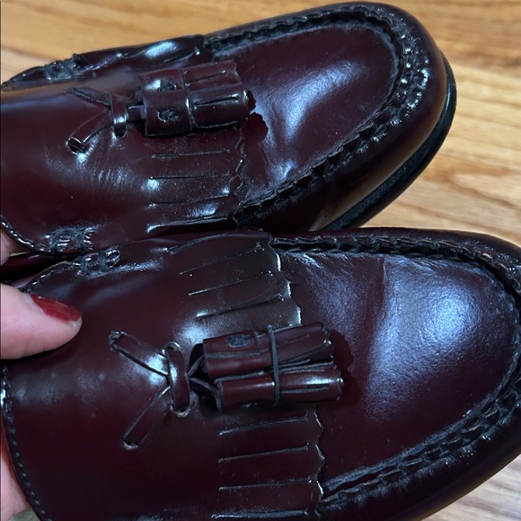G.H Bass Women’s Weejuns Tassel Loafer Wine Red Burgundy Leather Jaclyn Size 8.5 - Picture 5 of 12